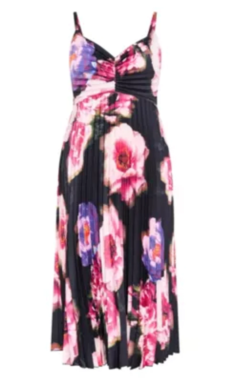 Ariana Pleat Print Maxi Dress