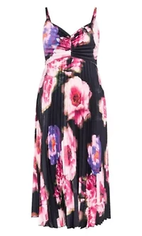Ariana Pleat Print Maxi Dress