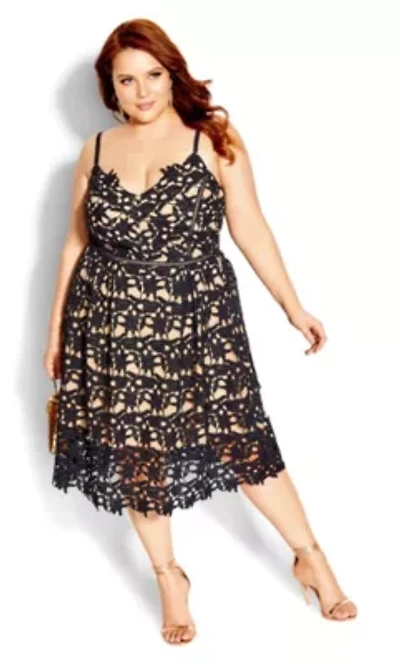 So Fancy Lace Fit And Flare Dress