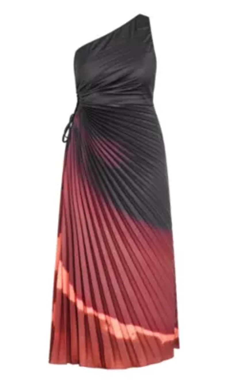 Aliza Print Pleat Maxi Dress