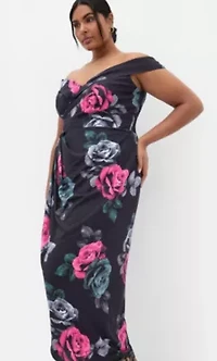 Claire Print Off Shoulder Dress