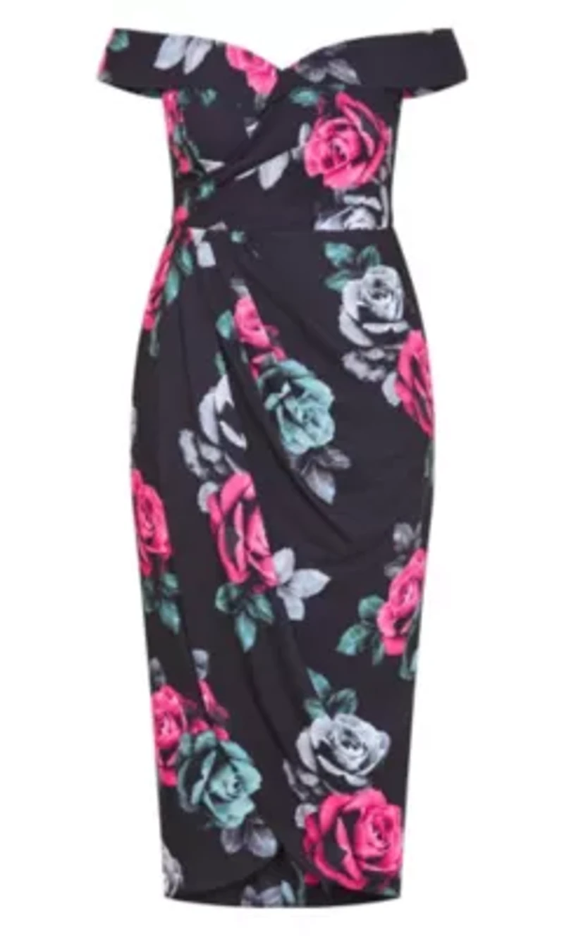 Claire Print Off Shoulder Dress