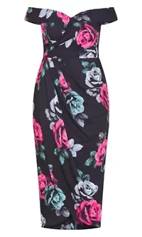 Claire Print Off Shoulder Dress