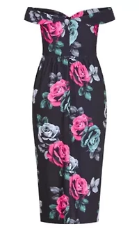 Claire Print Off Shoulder Dress