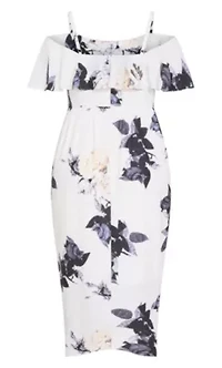 Floral Drape Midi Dress