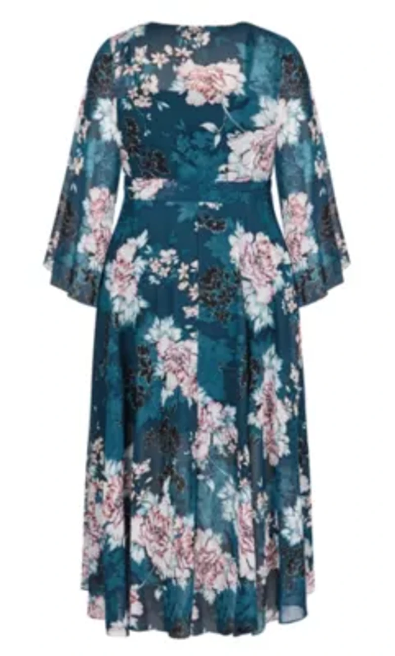 Jade Blossom Maxi Dress
