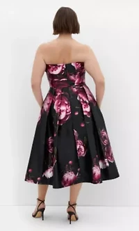 Tiffany Bloom Strapless Midi Dress