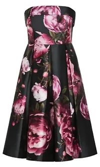 Tiffany Bloom Strapless Midi Dress