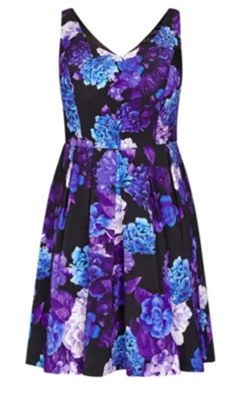 Hydrangea Fit & Flare Dress