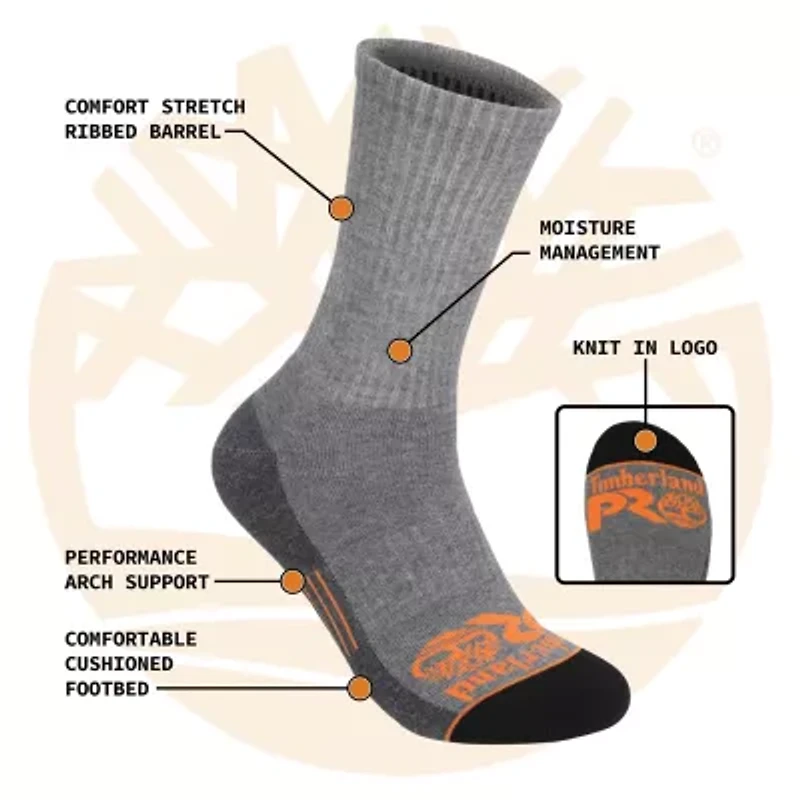 TIMBERLAND PRO 6 PACKWORK SOCK- CREW