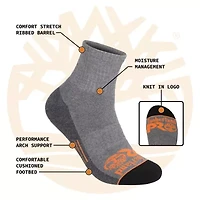 TIMBERLAND PRO 6 PACK WORK SOCK- QUARTER