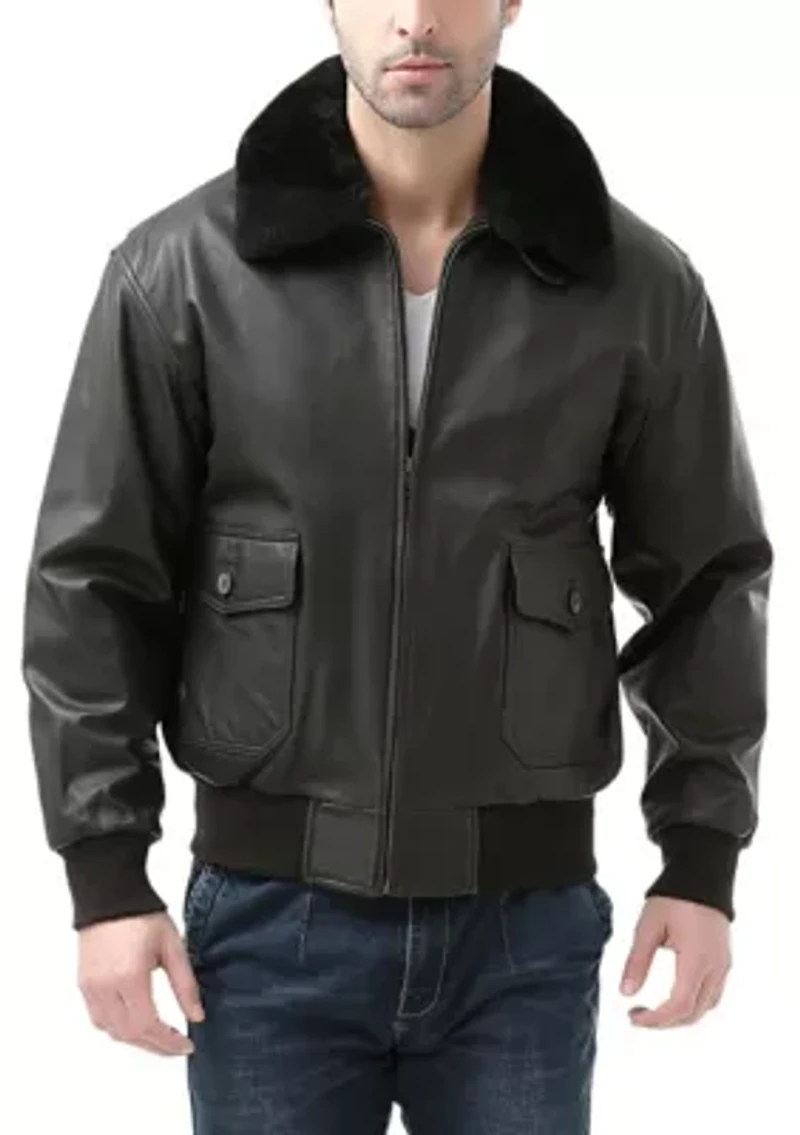 Men's G-1 Leather Flight Bomber Jacket