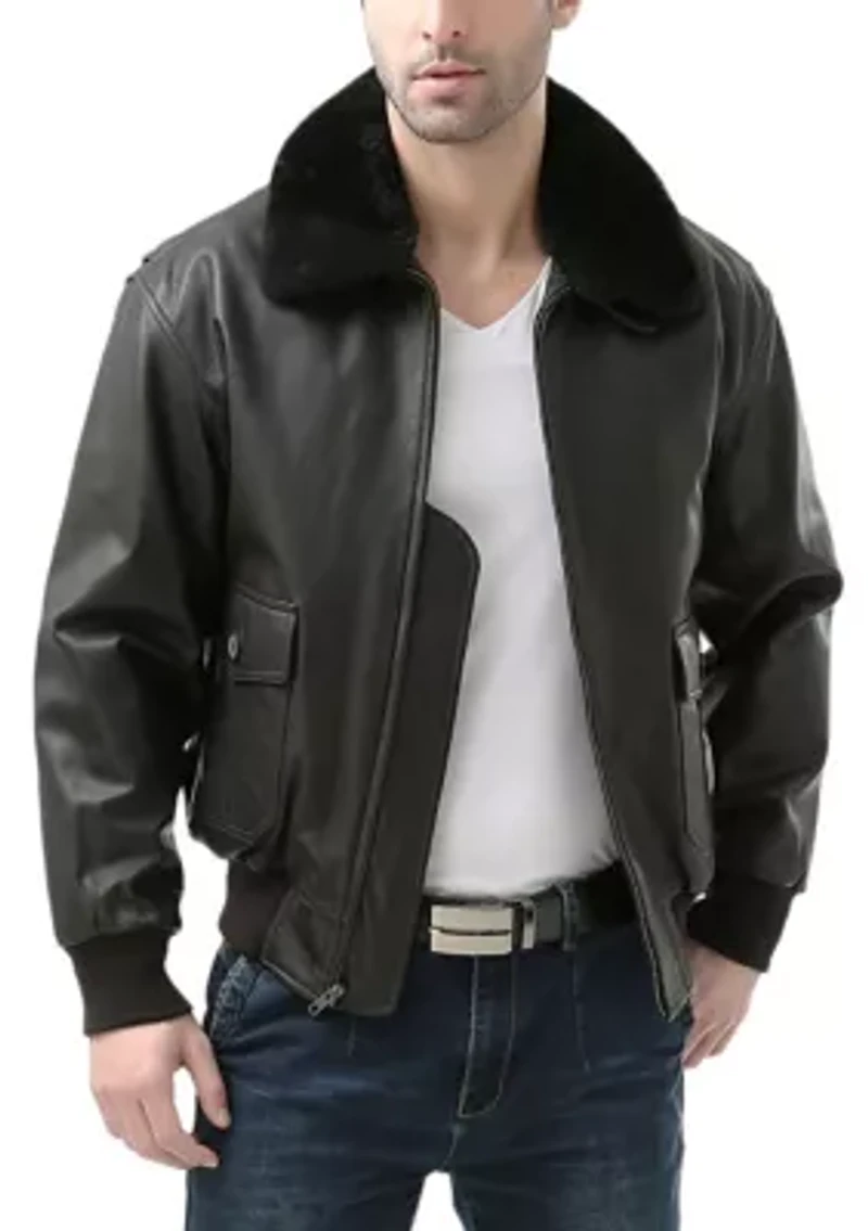 Men's G-1 Leather Flight Bomber Jacket