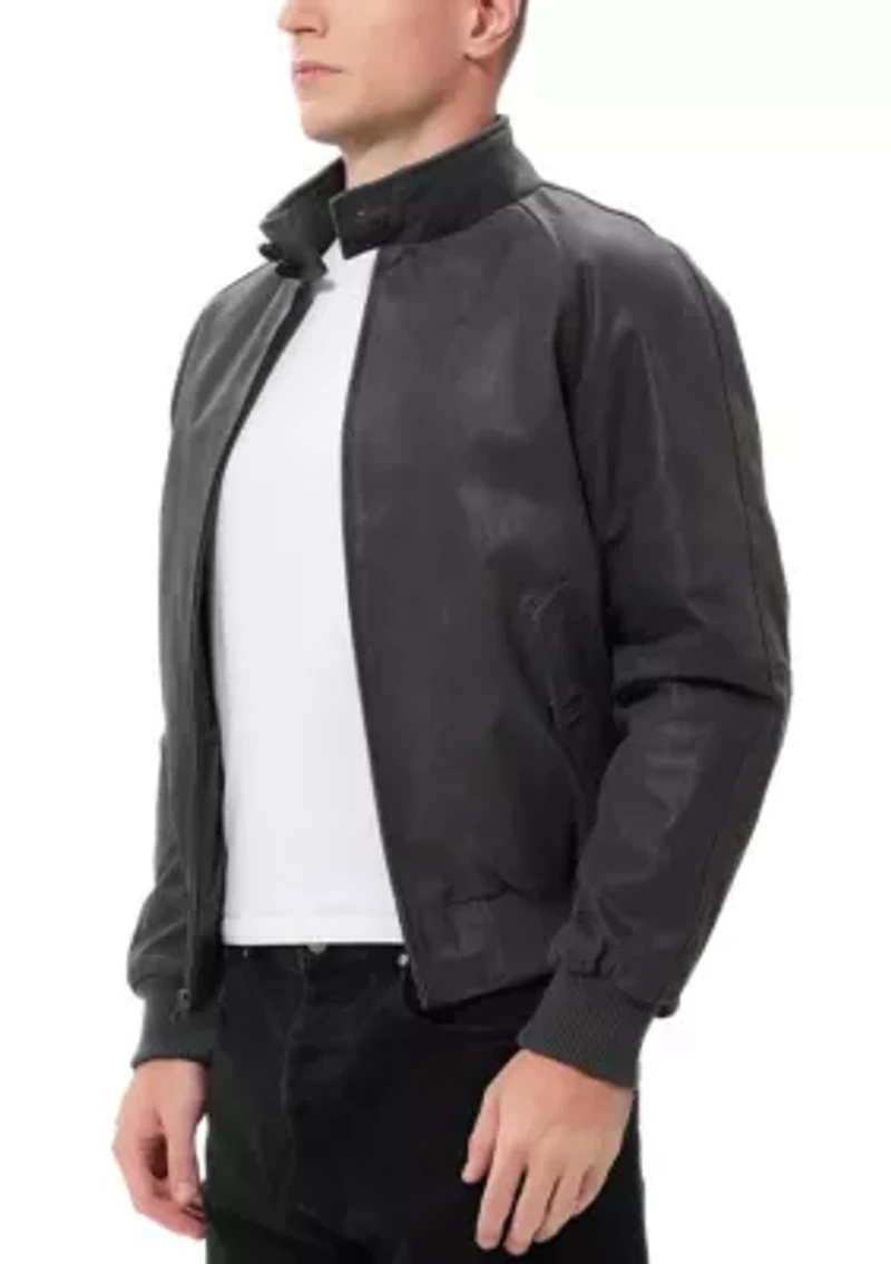 Men's WWII Distressed Leather Bomber Jacket