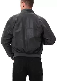 Men's WWII Distressed Leather Bomber Jacket