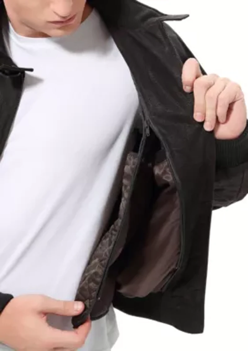 Men's WWII Distressed Leather Bomber Jacket