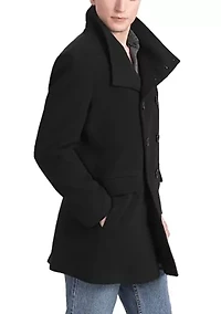 Men's Wing Collar City Wool Blend Pea Coat