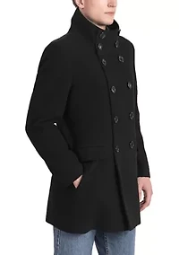 Men's Wing Collar City Wool Blend Pea Coat