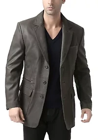 Men's Mark Distressed Leather Blazer