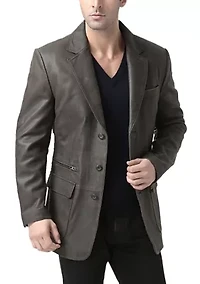 Men's Mark Distressed Leather Blazer
