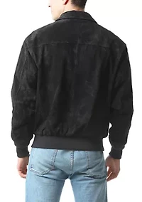 Men's A-2 Suede Leather Flight Bomber Jacket