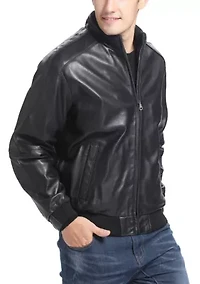 Men's City Leather Bomber Jacket