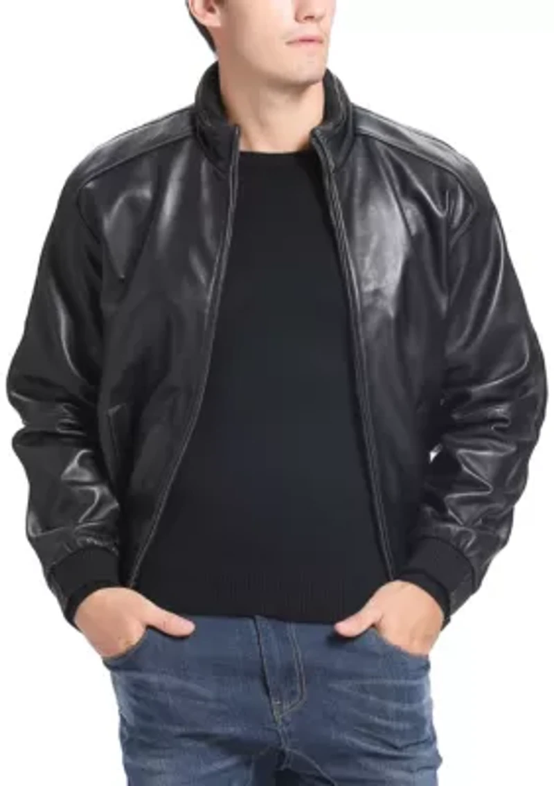 Men's City Leather Bomber Jacket