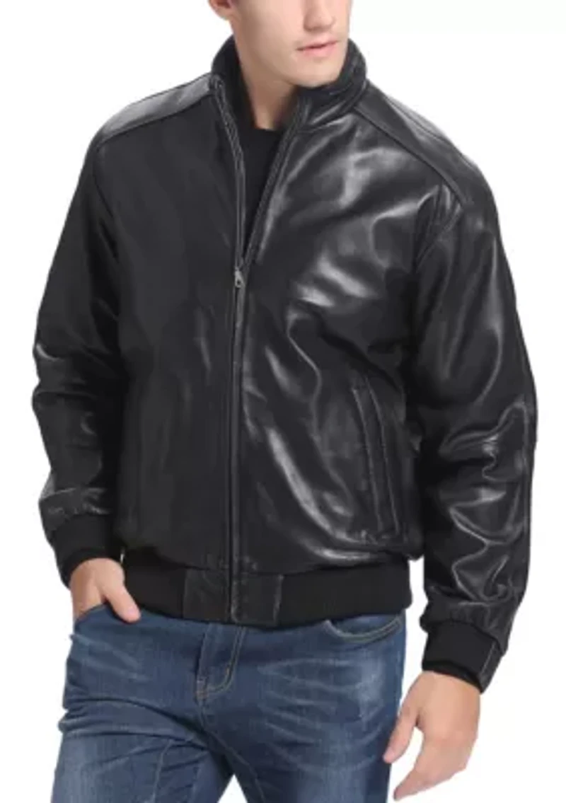 Men's City Leather Bomber Jacket