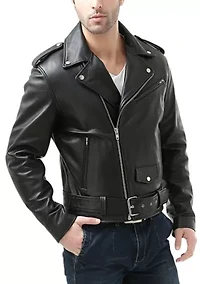Men's Classic Leather Motorcycle Jacket