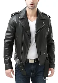 Men's Classic Leather Motorcycle Jacket
