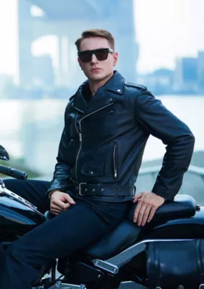 Men's Classic Leather Motorcycle Jacket