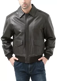 Men's A-2 Leather Flight Bomber Jacket