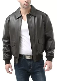 Men's A-2 Leather Flight Bomber Jacket