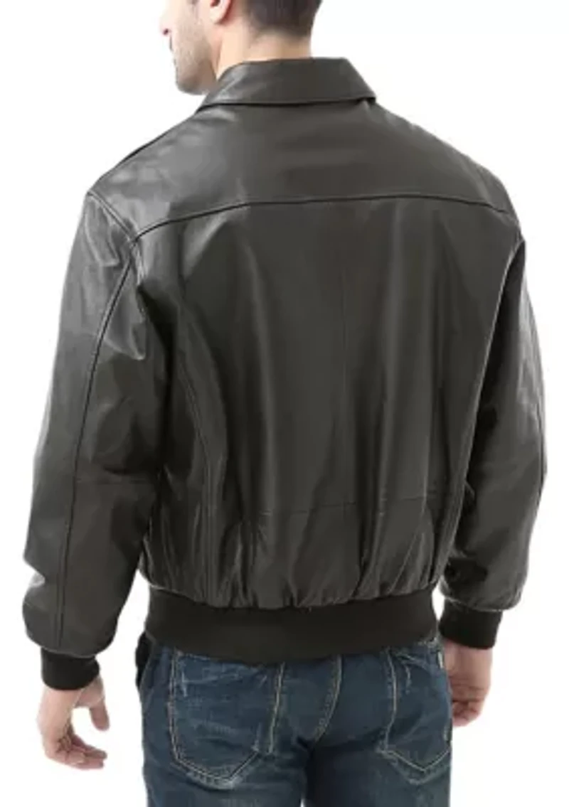 Men's A-2 Leather Flight Bomber Jacket