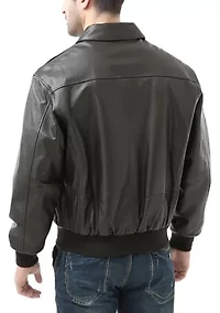 Men's A-2 Leather Flight Bomber Jacket