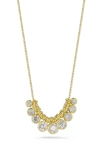 Sterling Silver Cubic Zirconia Charm Cluster Necklace