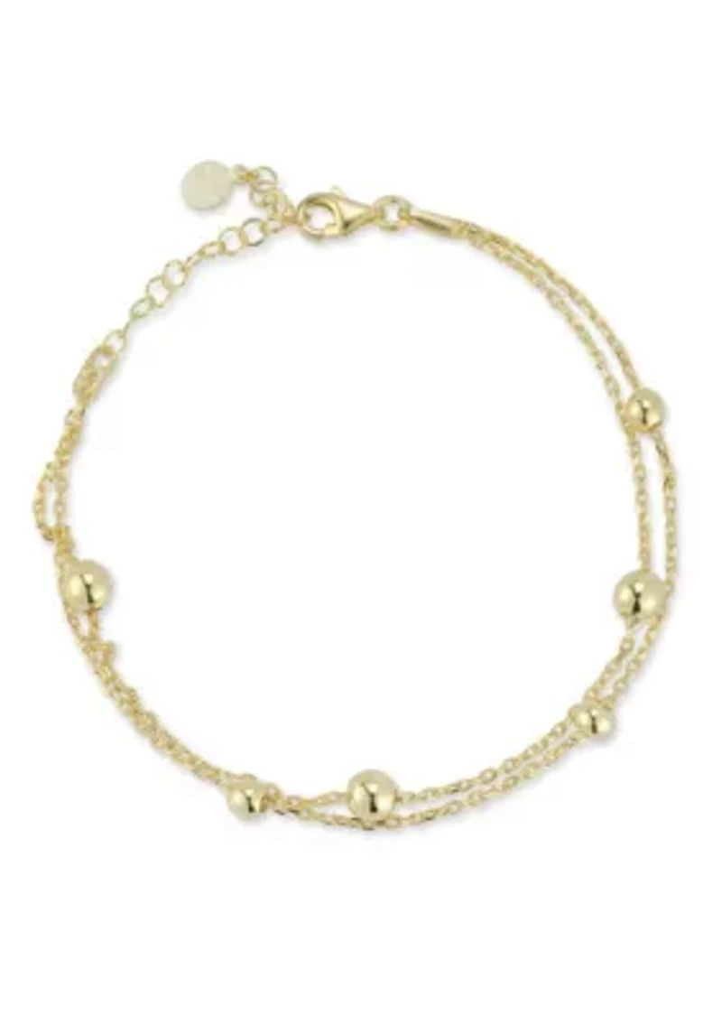 Sterling Silver Double Layer Ball Bracelet