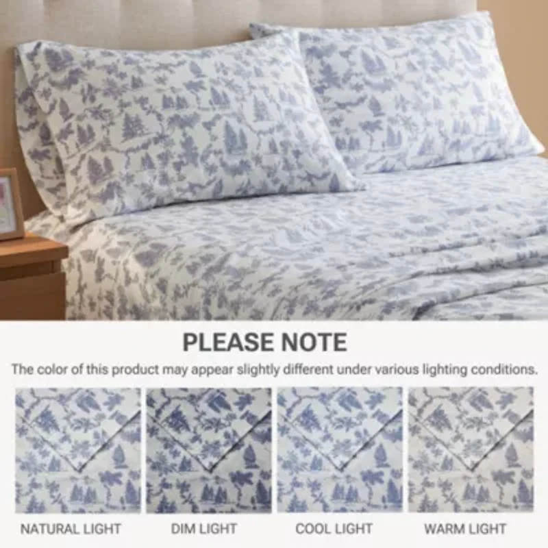 Cozy Cotton Flannel 100% Printed Sheet Set