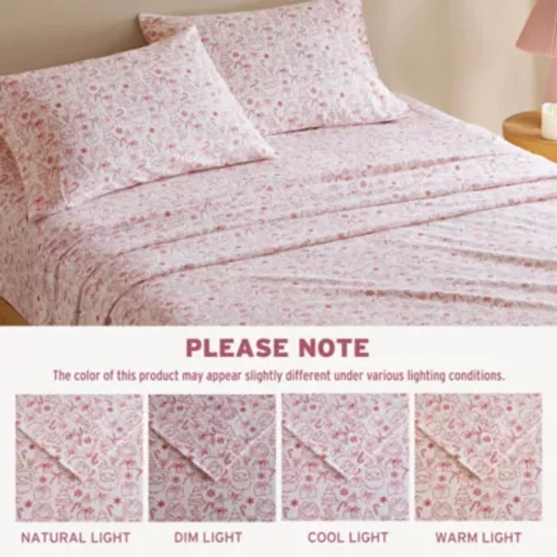 Cozy Soft 100% Cotton Flannel Pigment Printed Sheet Set