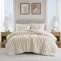 Jasmine Ultrasoft Faux Fur Ribbed Comforter Set