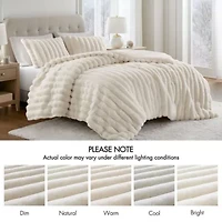 Jasmine Ultrasoft Faux Fur Ribbed Comforter Set