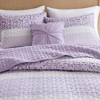 Caralie 4 Piece Seersucker Quilt Set with Throw
