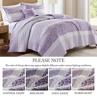 Caralie 4 Piece Seersucker Quilt Set with Throw