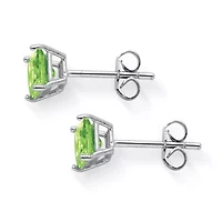 .925 Sterling Silver Stud Birthstone Earrings