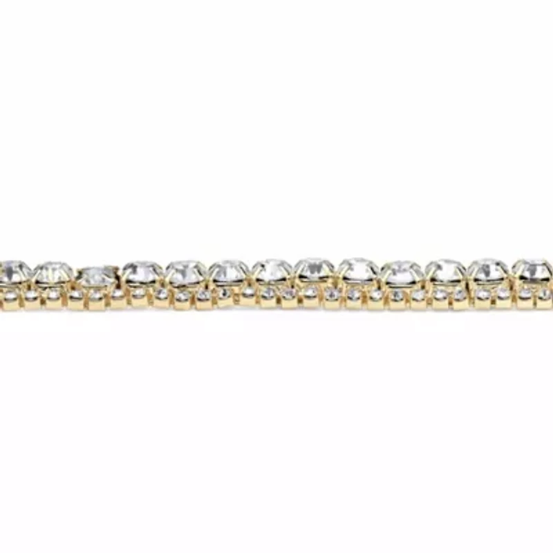 Goldtone Birthstone and Crystal Bracelet 7"