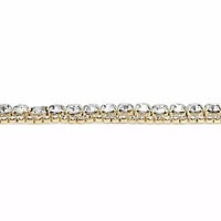 Goldtone Birthstone and Crystal Bracelet 7"