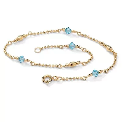 Birthstone Gold-Plated Sterling Silver Ankle Bracelet