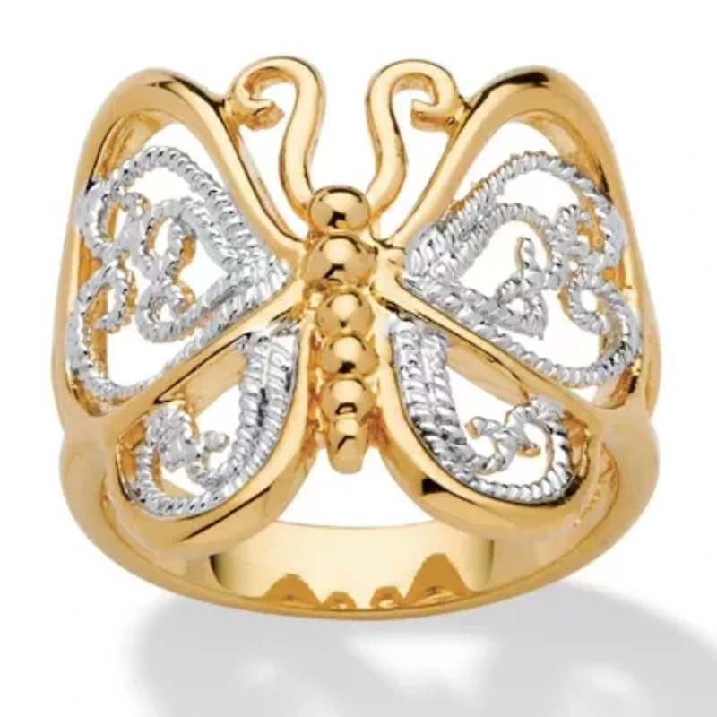 Filigree Butterfly Ring 18k Gold-Plated