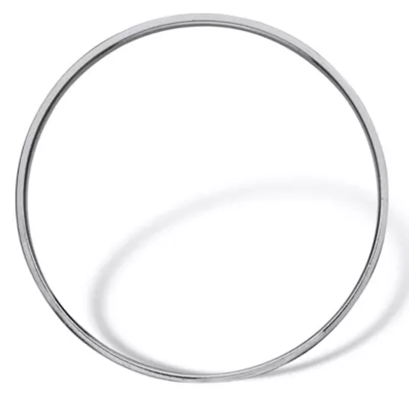 Birthstone Silvertone Eternity Bangle Bracelet