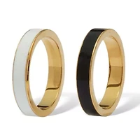 2-Piece Yellow Gold Ion-Plated Stainless Steel Enamel Bands